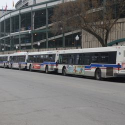 2:28 p.m. CTA buses staging on Addison - 