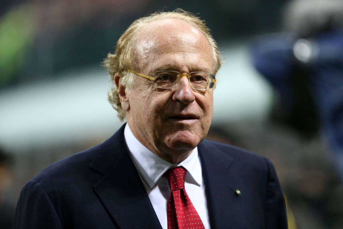 AC Milan President Paolo Scaroni looks on before the serie A...