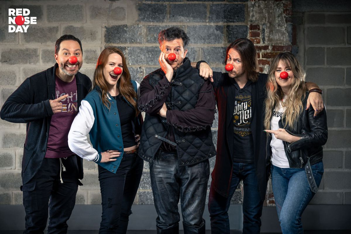 Stephen Colbert, along with the cast of Critical Role, all have red noses.