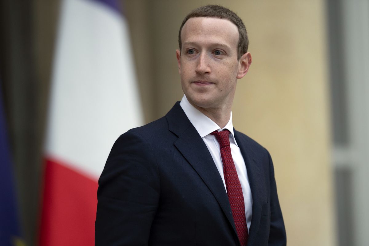 French President Emmanuel Receives Mark Zuckerberg, Chief Executive Officer And Founder Of Facebook Inc At Elysee Palace