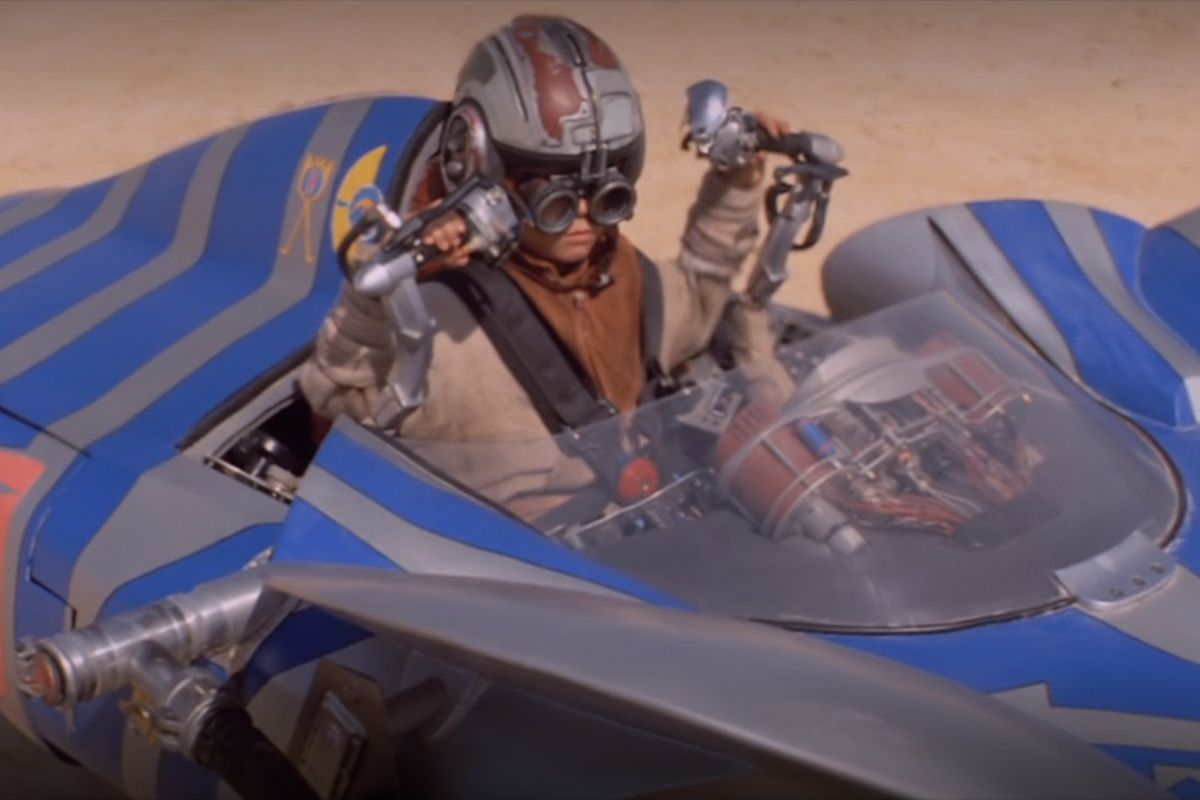 Anakin in a podracer in Star Wars Episode I: The Phantom Menace