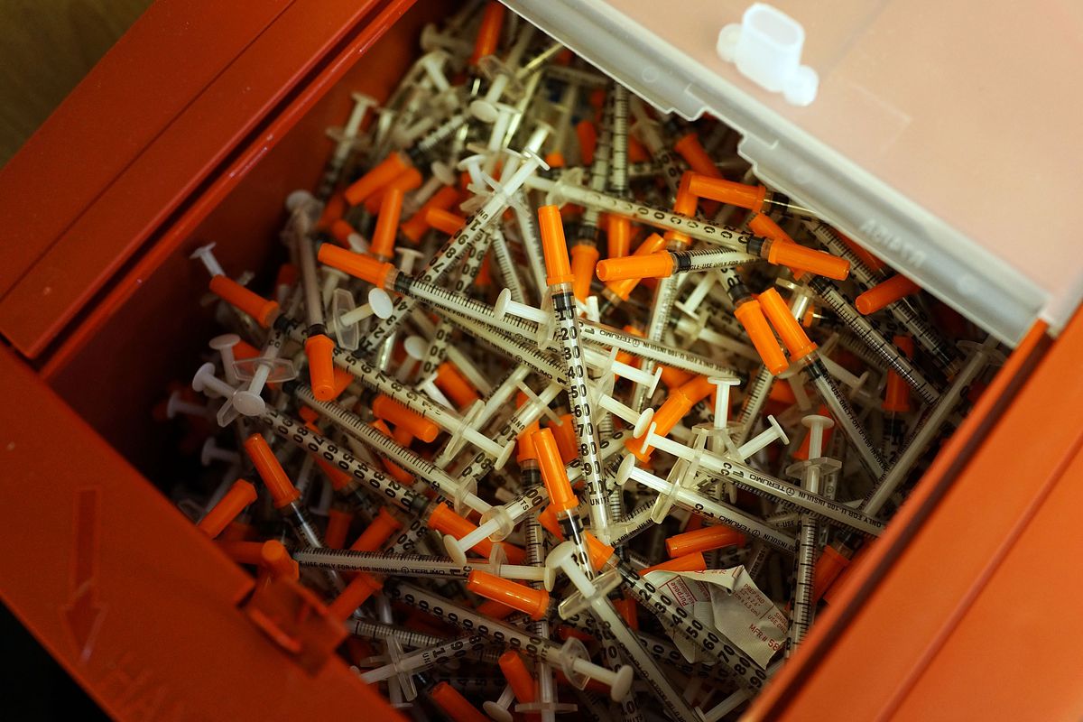 Syringes at a needle exchange.