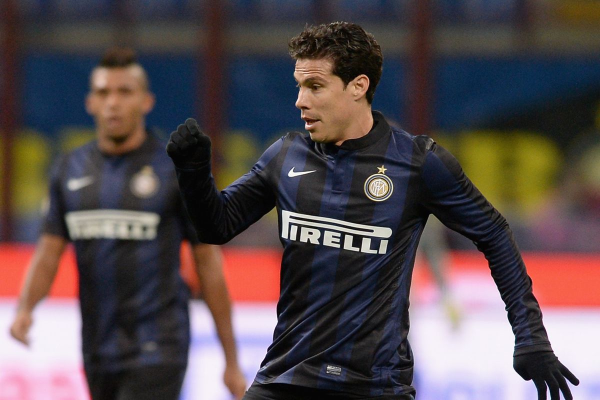Hernanes with his first goal for Inter.
