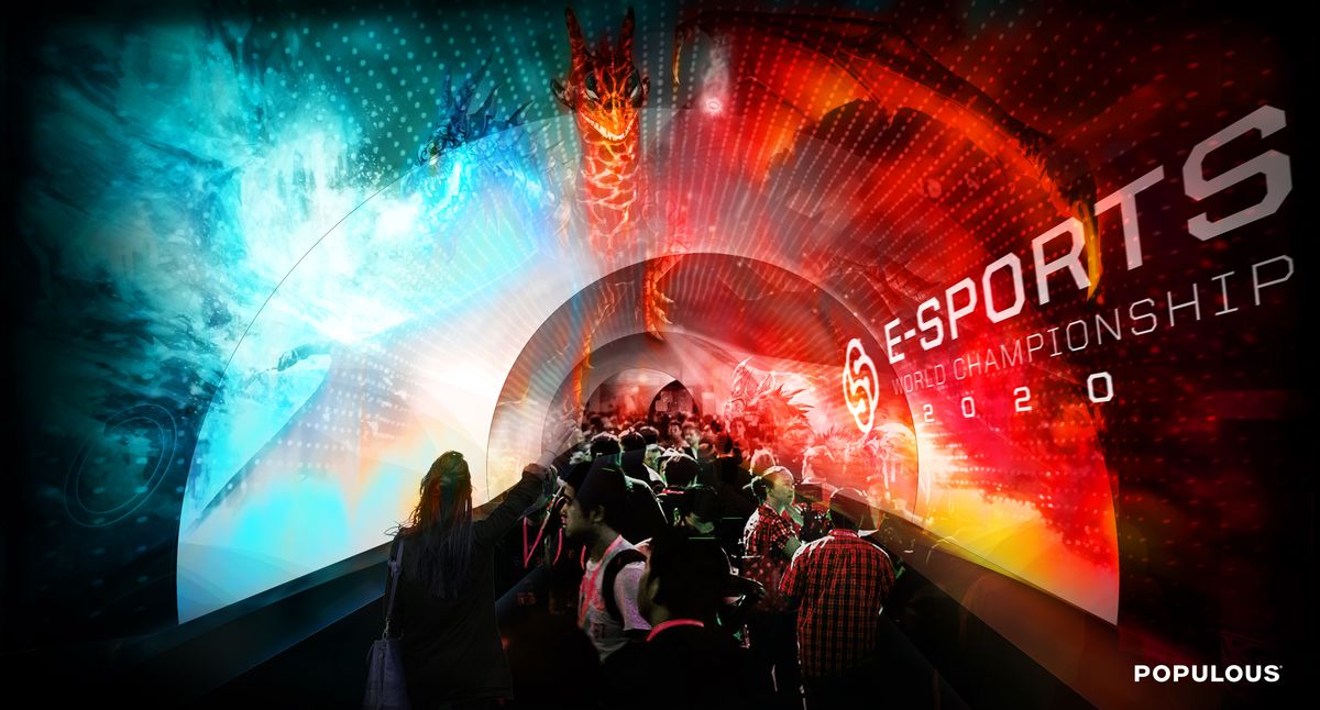 Tunnel entryway for an eSports arena