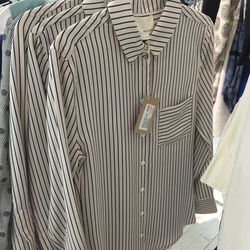Band of Outsiders striped silk shirt, $125 (was $410)