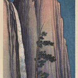 "Evening Glow at Yosemite Waterfall, Yosemite National Park, California" by Chiura Obata is featured in the UMFA's exhibition “Chiura Obata: An American Modern” through Sept. 2, 2018.