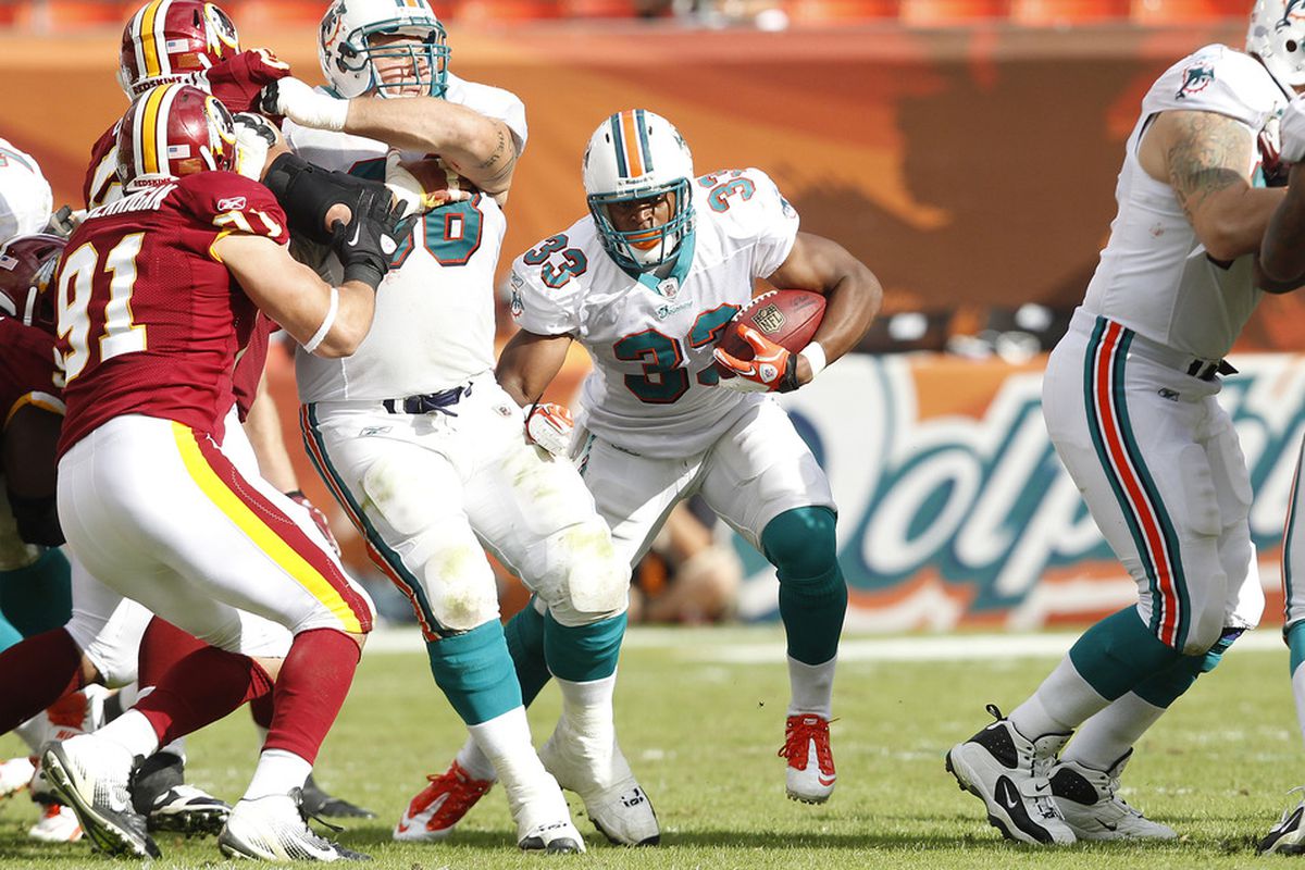 Will sophomore Miami Dolphins running back Daniel Thomas surpass Reggie Bush as the highest yardage back on the team?