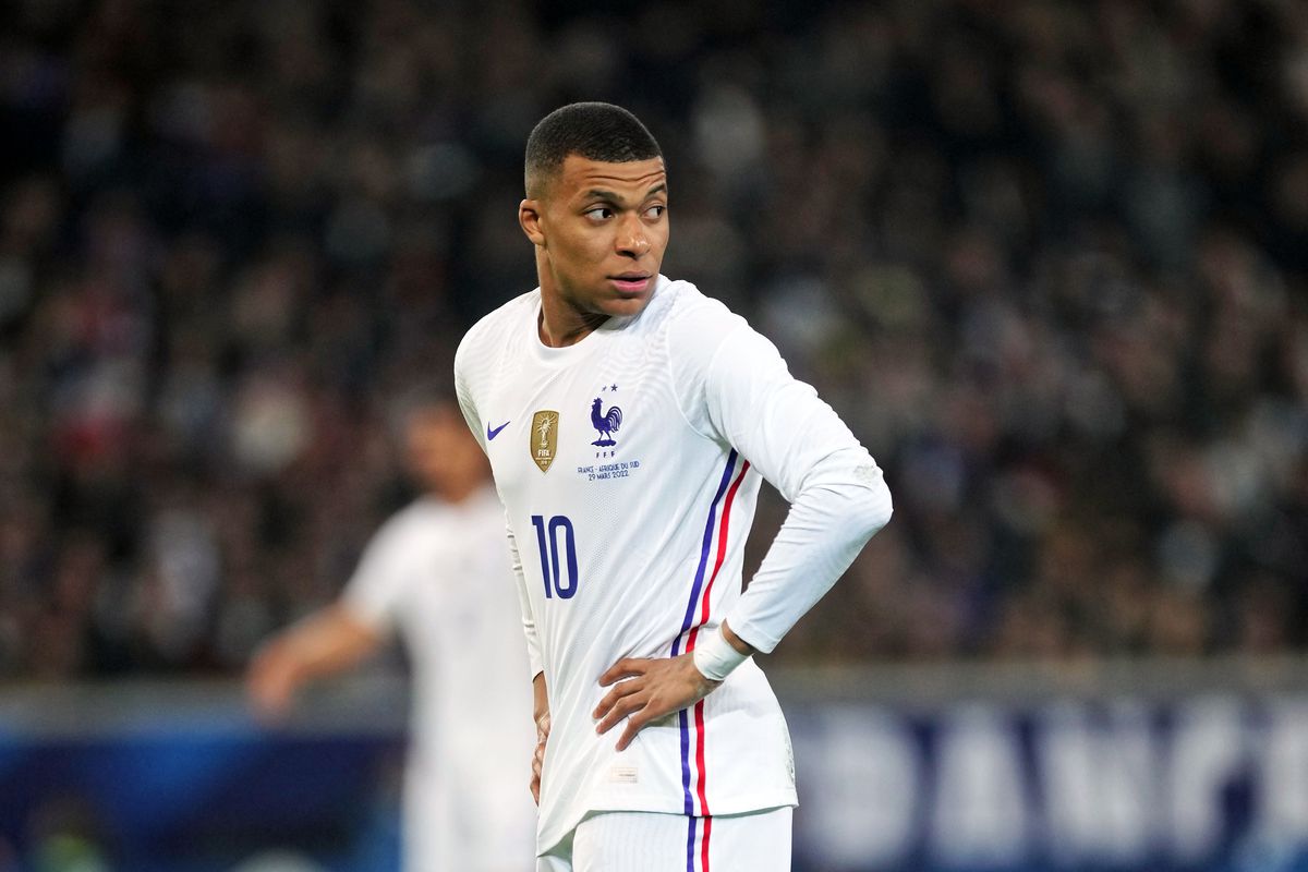 Kylian Mbappe of France during the International friendly match between France and South Africa on March 29, 2022 in Lille, France.
