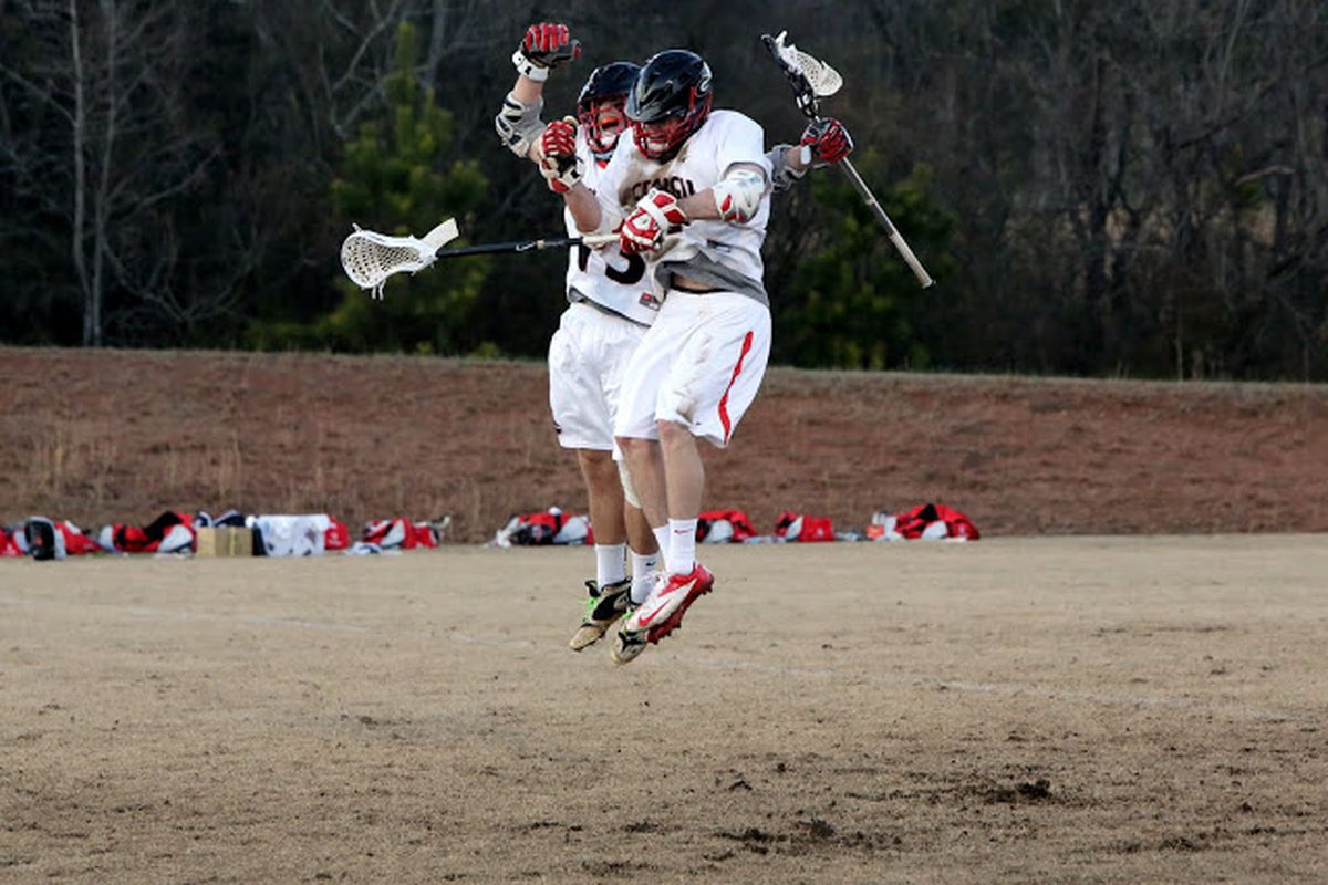 Yes, these are members of the Georgia men's lacrosse team, but I don't have any pictures of the women's lacrosse team. (Photo credit: Dave Nuckolls.)