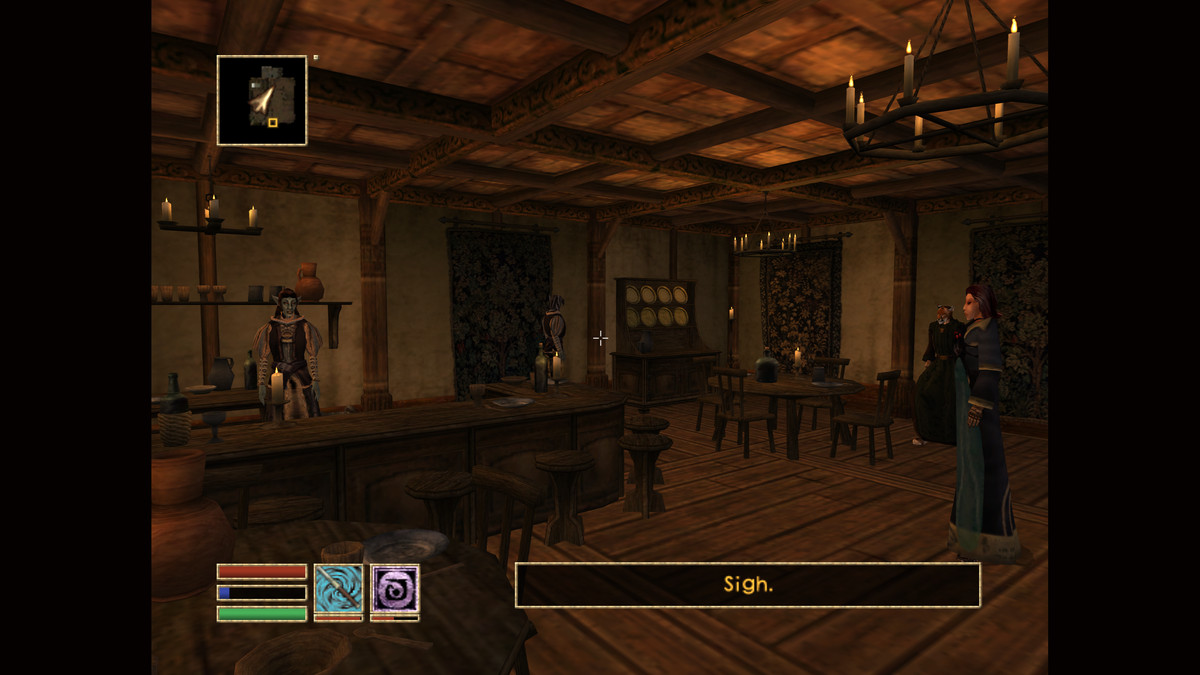 A tavern in The Elder Scrolls 3: Morrowind