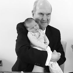 President Russell M. Nelson and a great grandson.