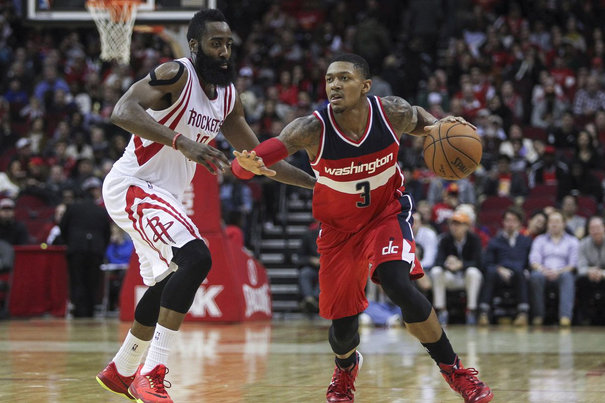 James Harden (L) and the Houston Rockets couldn't keep Bradley Beal (R) and the Washington Wizards off the foul line.