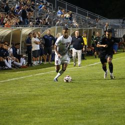 The Loyola Maryland Greyhounds take on the UConn Huskies in a men’s college soccer game at Morrone Stadium in Storrs, CT on September 15, 2018.