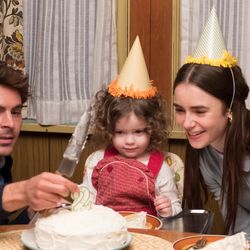 Zac Efron, far left, and Lily Collins, far right, in a scene from the film "Extremely Wicked, Shockingly Evil and Vile."
