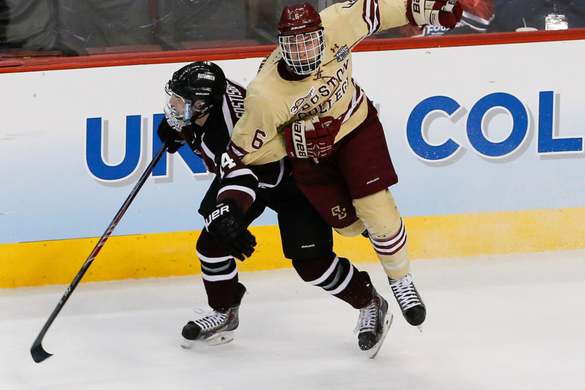 Sophomore Steve Santini returns to the BC blue line for the first time since Oct. 25.