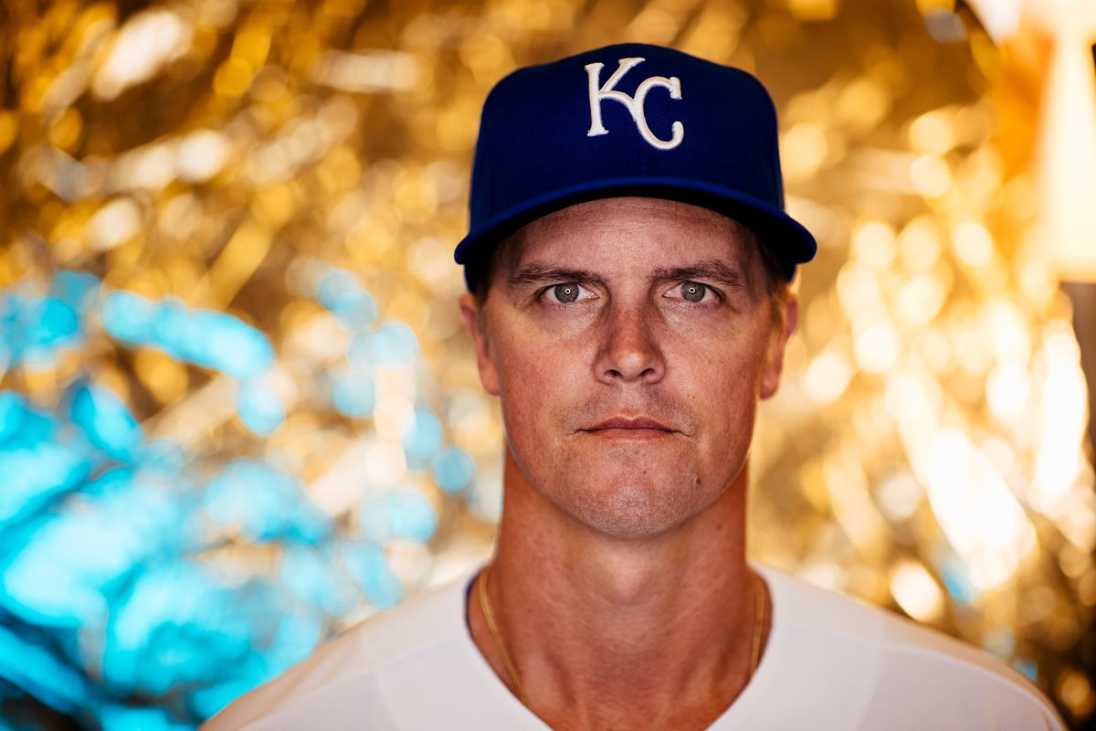 Zack Greinke #23 of the Kansas City Royals poses for a photo on media day at Surprise Stadium on February 22, 2023 in Surprise, Arizona.