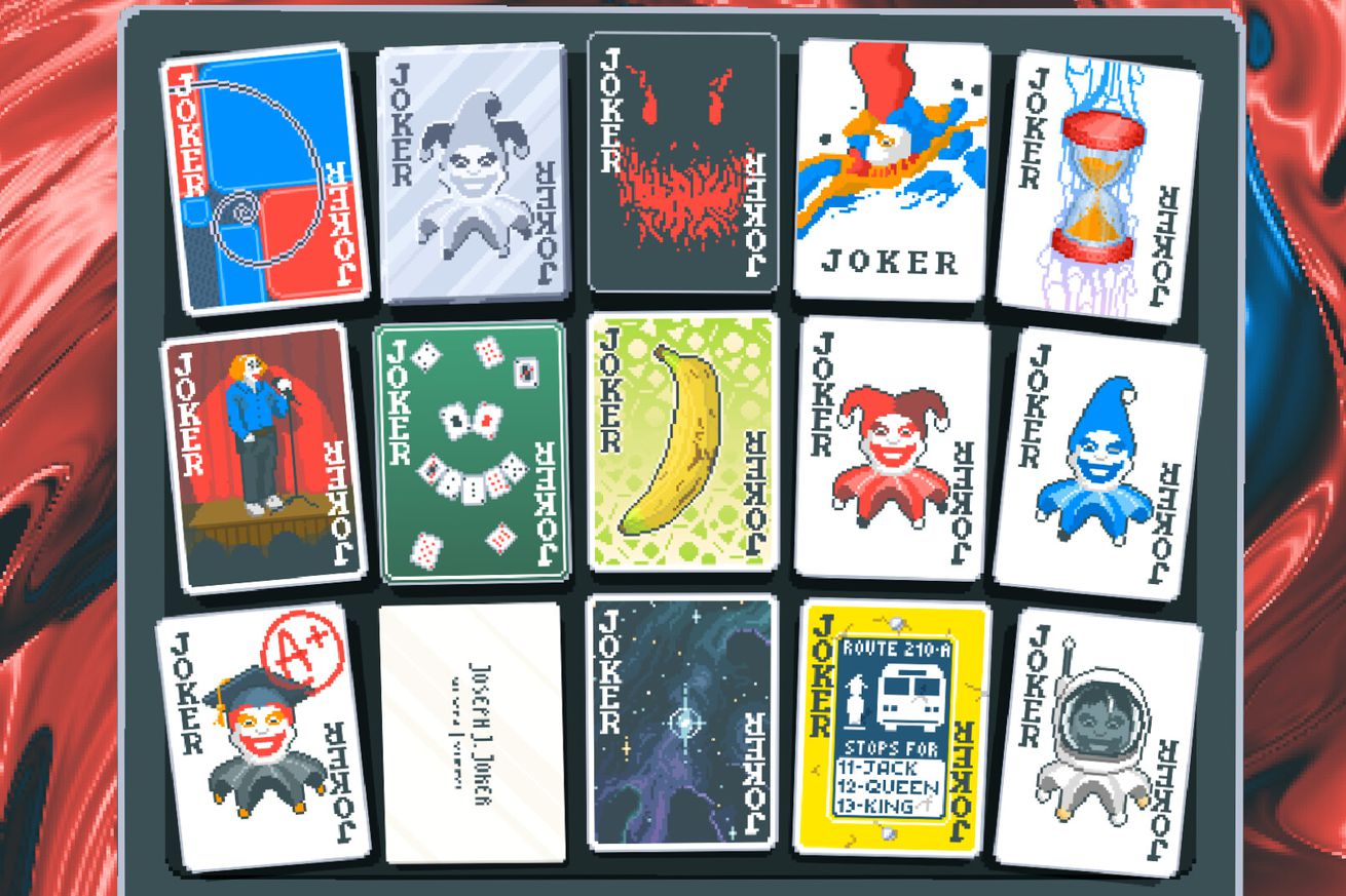 Screenshot from Balatro featuring an assortment of different Joker cards