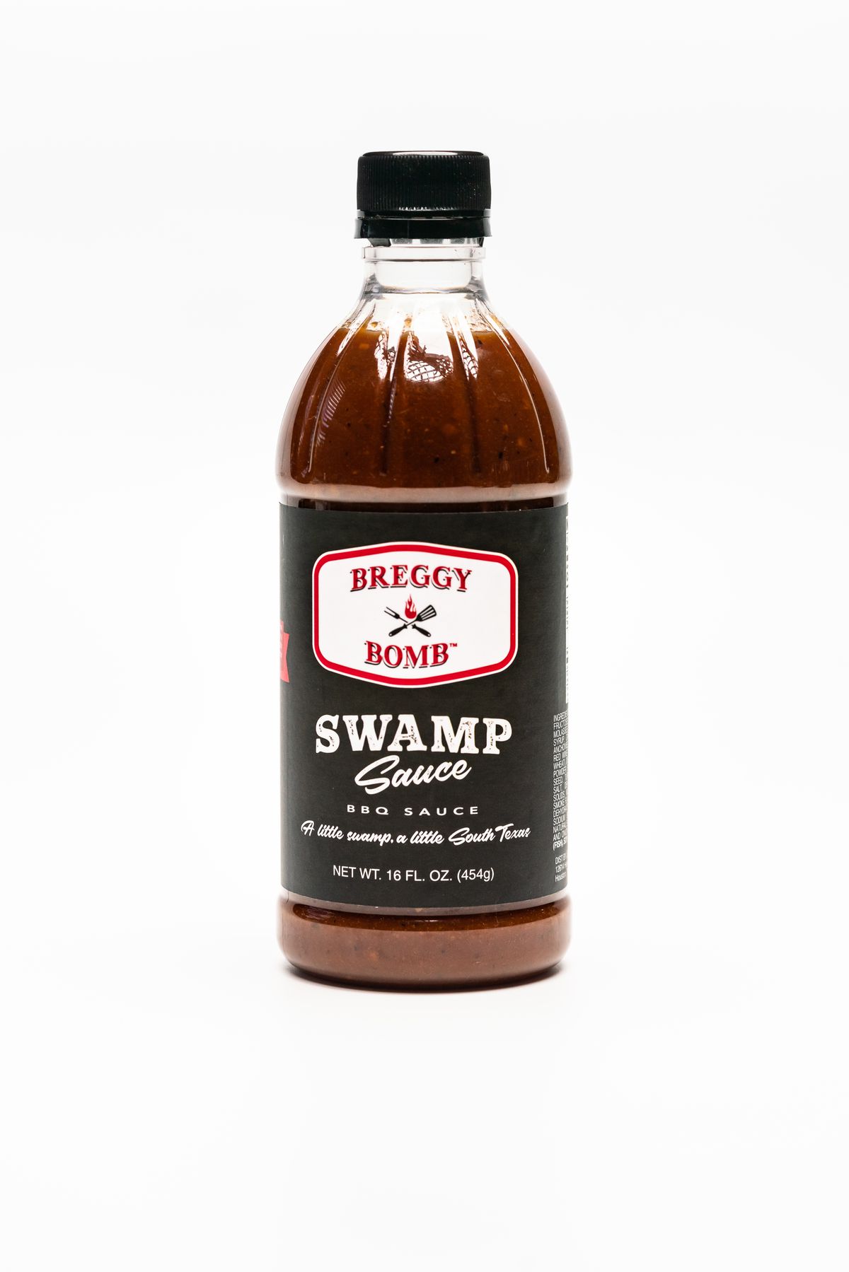 A bottle of Breggy Bomb’s Swamp Sauce.