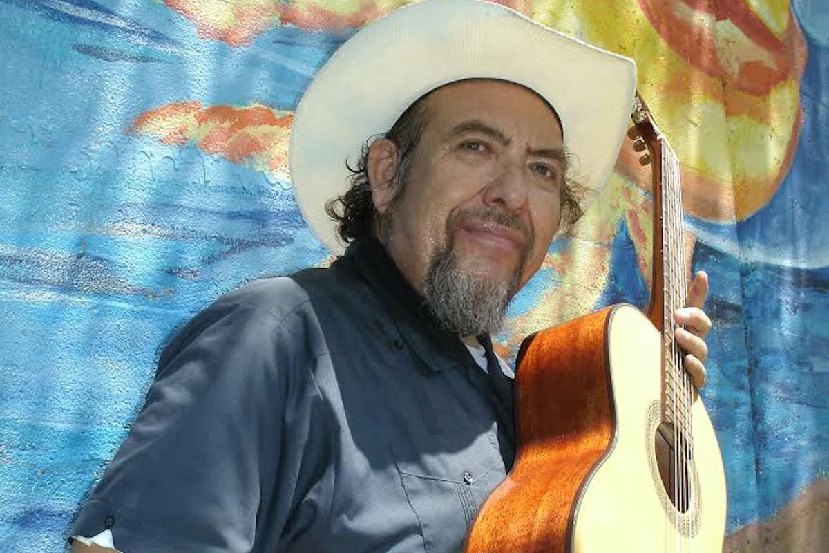 Jesus “Chuy” Negrete performed songs and stories of Chicano pride.