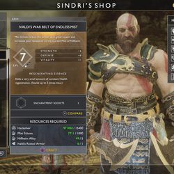 Sindri’s Niflheim armor in <em>God of War</em>