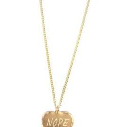 Necklace, <a href="http://ingodwetrustnyc.com/collections/jewelry/products/nope-sweet-nothing-necklace-brass">$40</a> at In God We Trust