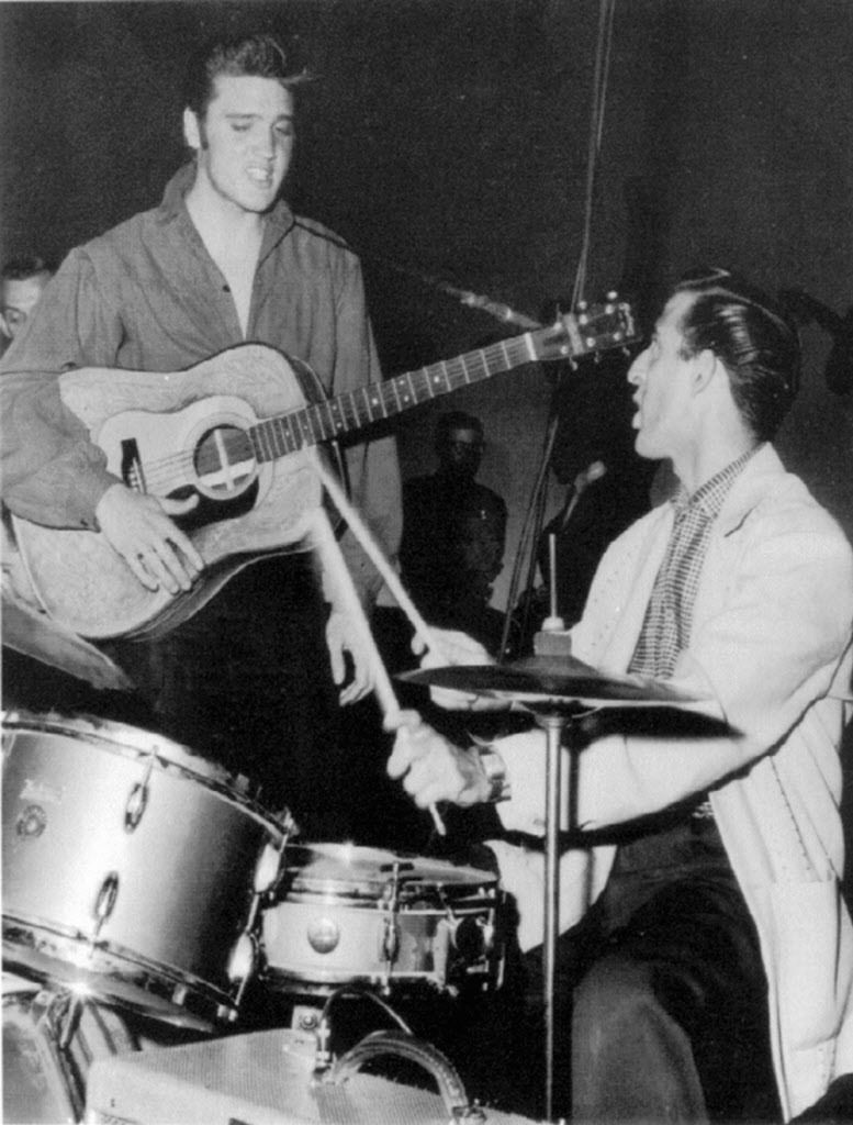 Drummer D.J. Fontana with Elvis Presley in this undated photo. | FILE