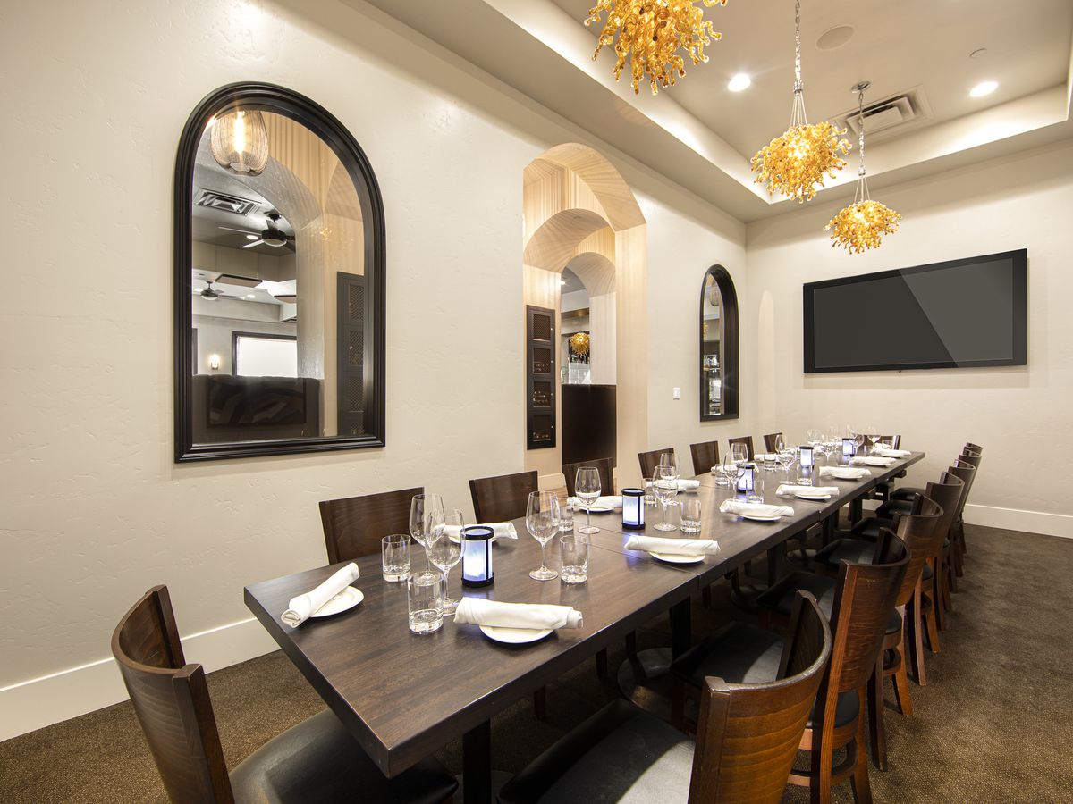 A private dining room at Ferraro’s Ristorante