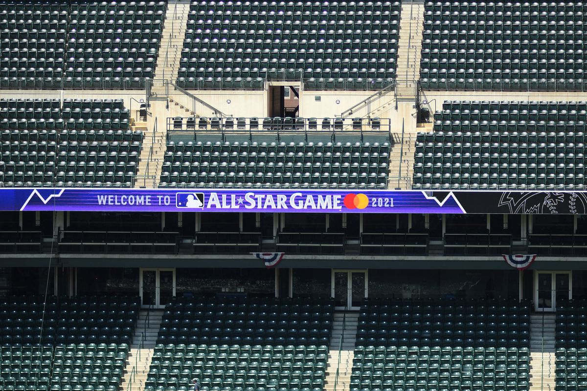 Coors Field gets ready for the upcoming MLB All-Star Game on July 7, 2021 in Denver, Colorado.