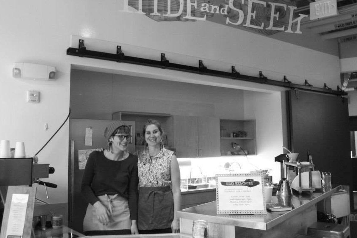 Sarah Hollows (L) and Rachel Nelson of Hide and Seek Coffee.