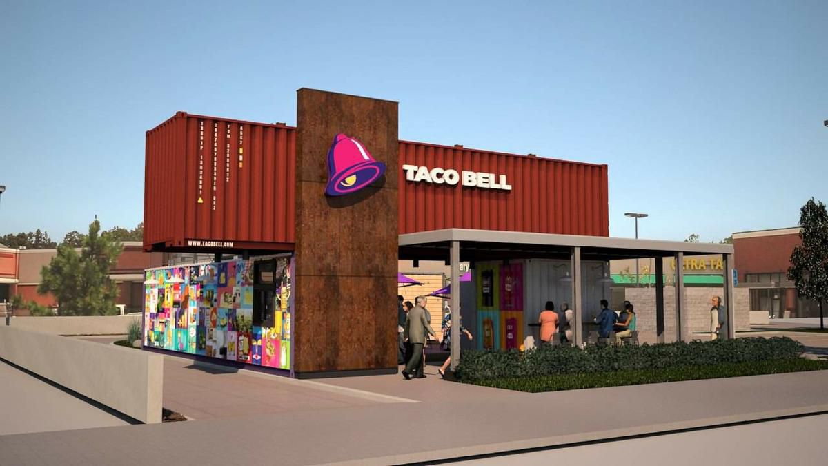 rendering of shipping container taco bell
