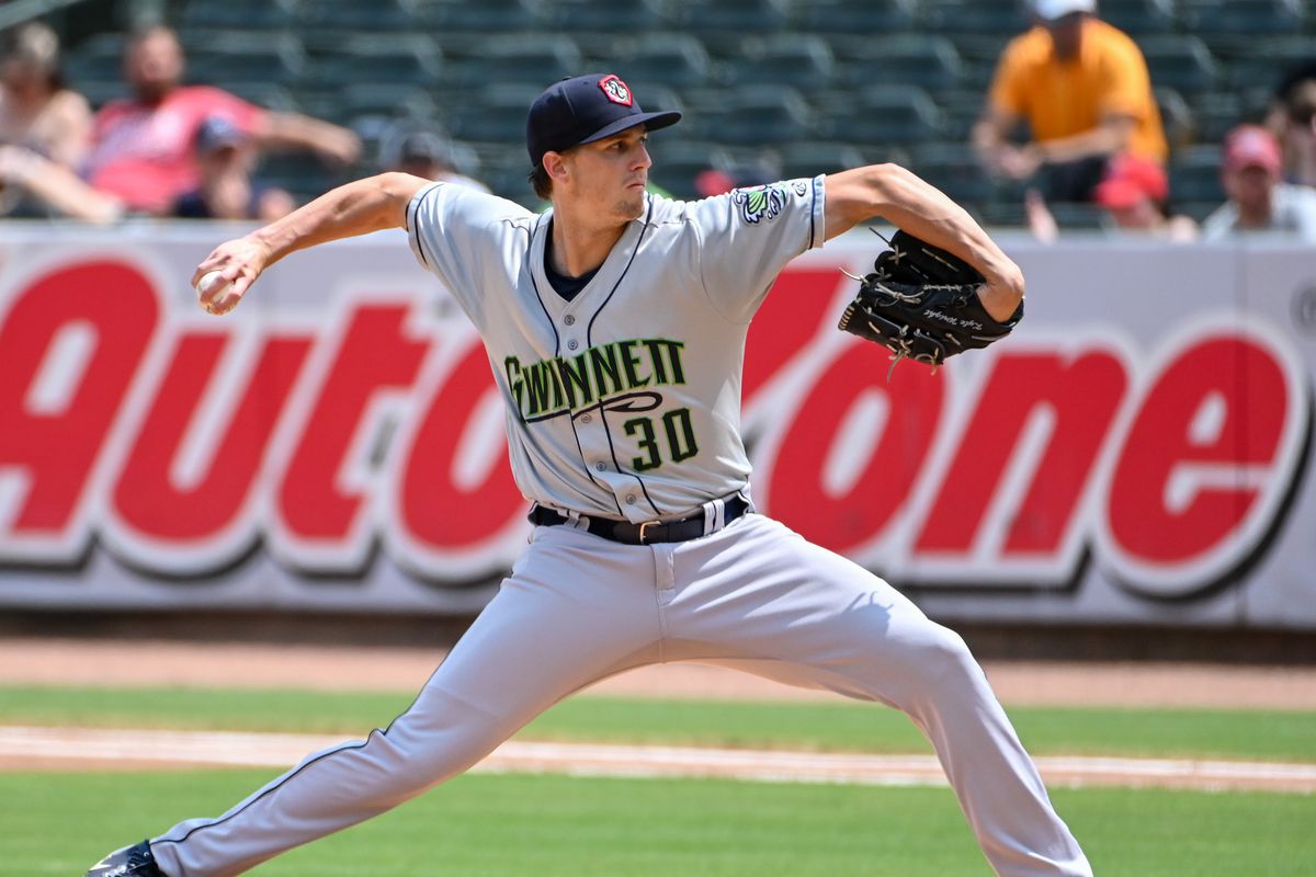 Gwinnett Stripers pitcher, Kyle Wright (30) in action during...