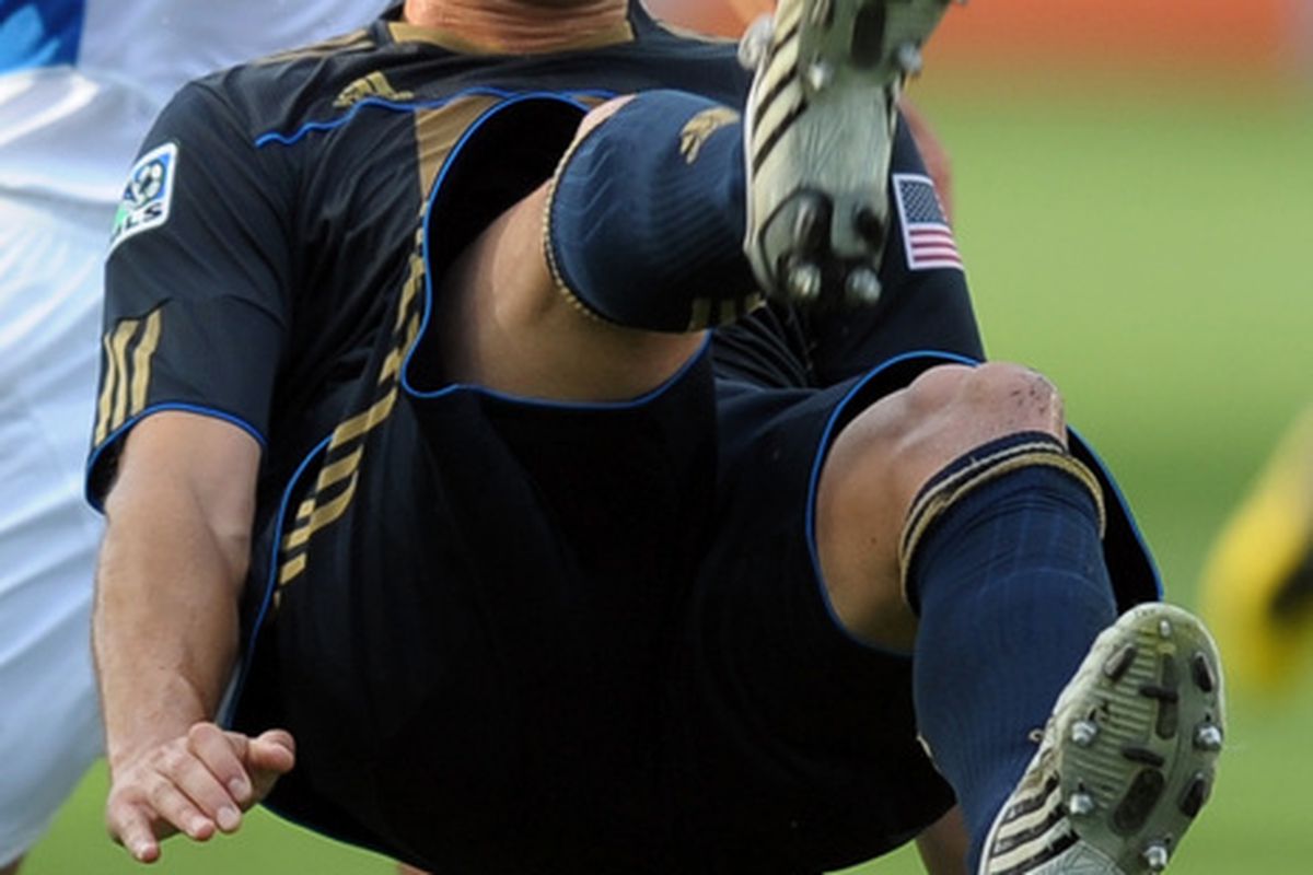 Cristian Arrieta in play for the Philadelphia Union.  (Photo by Drew Hallowell/Getty Images)
