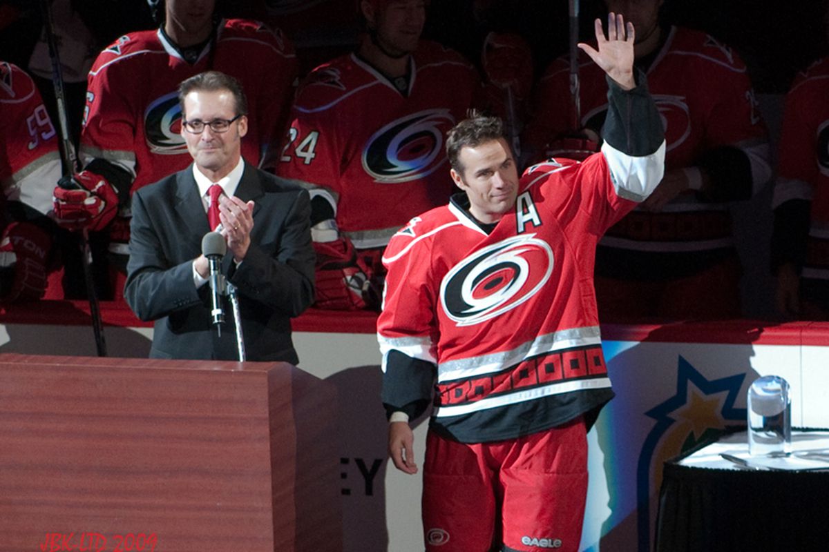 Ray Whitney played his 1,000th NHL game with the Hurricanes in 2009. He played 330 more before retiring today.