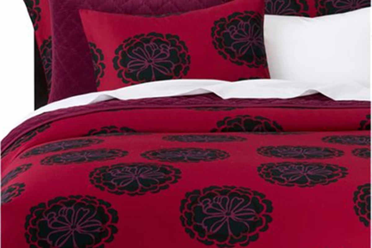 Marimekko bedding via <a href="http://www.crateandbarrel.com/bed-and-bath/all-decorative-bedding/marimekko--poloneesi-ruby-standard-pillow-sham/s509054">Crate &amp; Barrel</a>