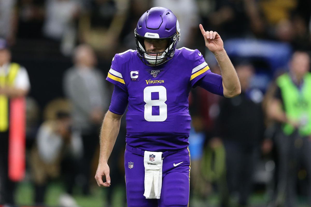 Minnesota Vikings quarterback Kirk Cousins reacts during the second quarter of a NFC Wild Card playoff football game against the New Orleans Saints at the Mercedes-Benz Superdome.&nbsp;