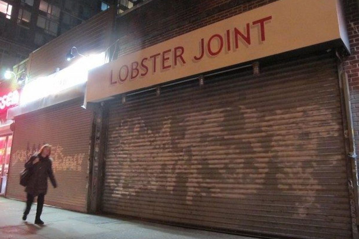 Greenpoint's Lobster Joint, coming to 201 East Houston. [<a href="http://www.boweryboogie.com/2012/11/lobster-joint-brands-201-east-houston/">Bowery Boogie</a>]