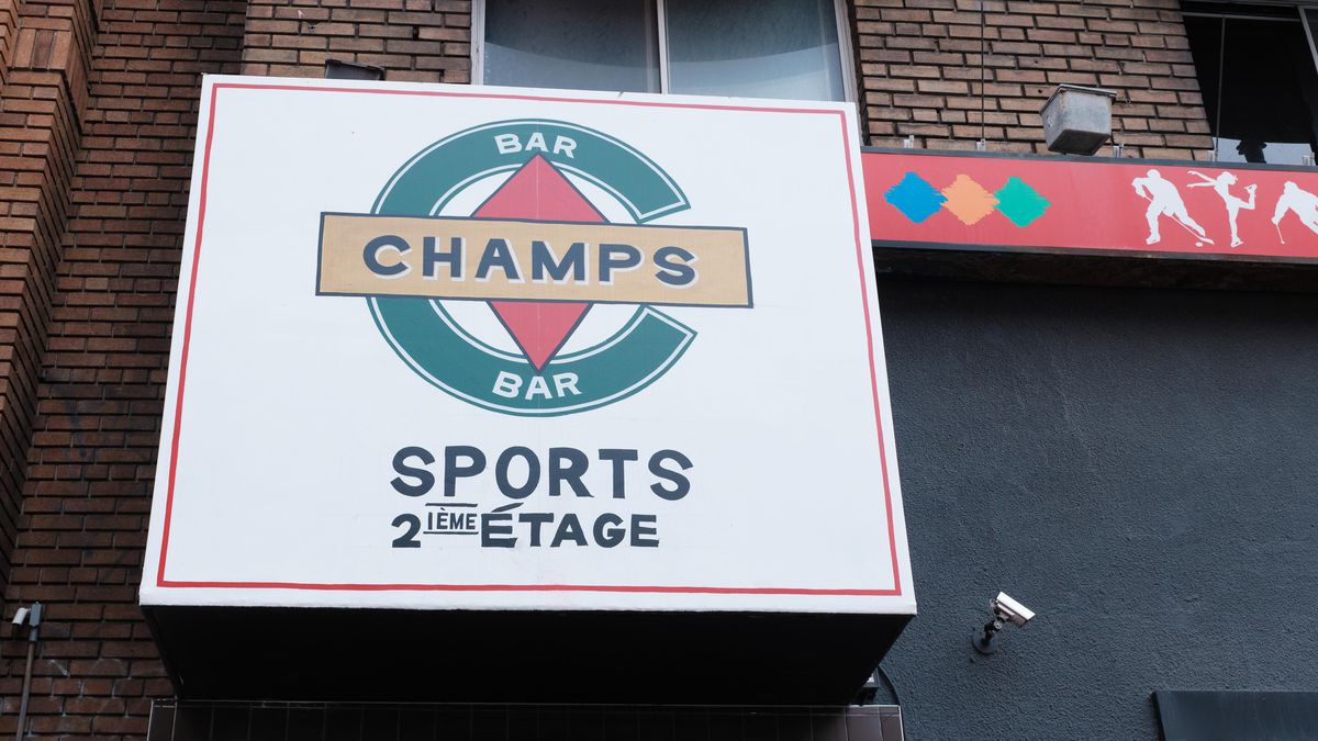 “Champs” bar signage