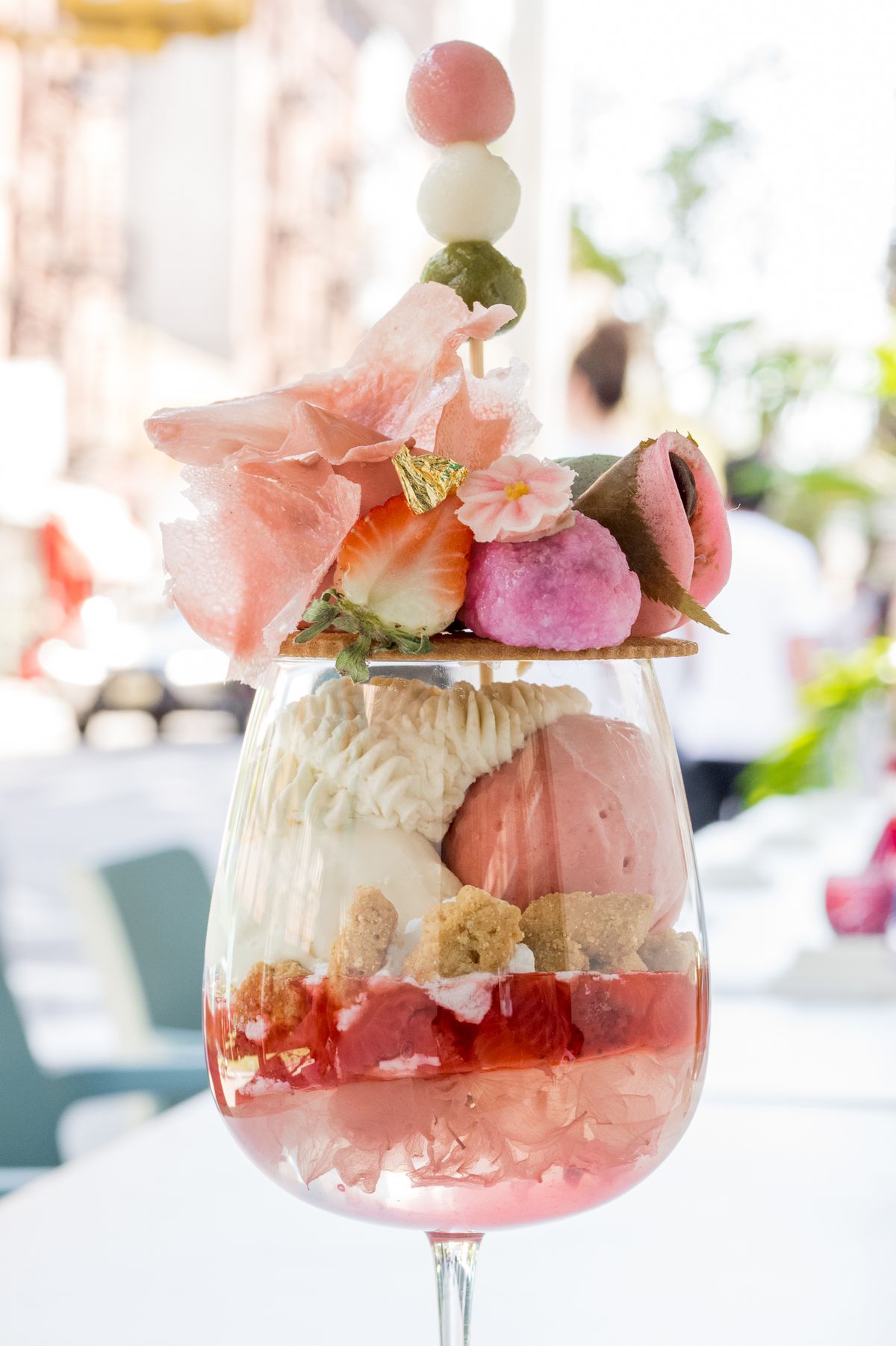 A jelly parfait in a glass. 