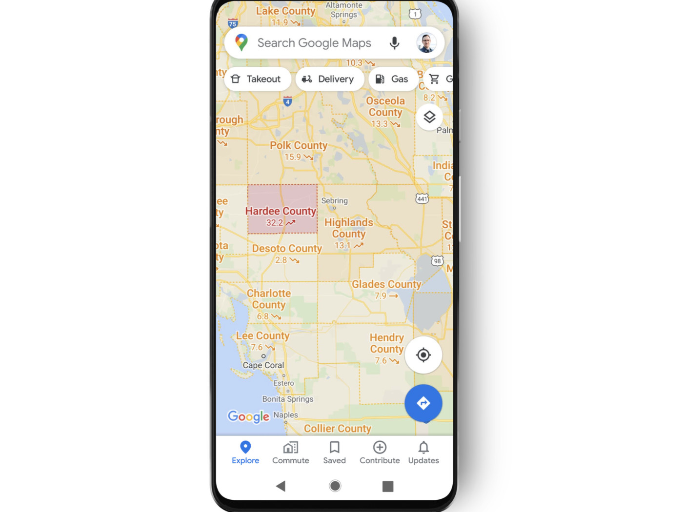 google maps adds an overlay of covid 19