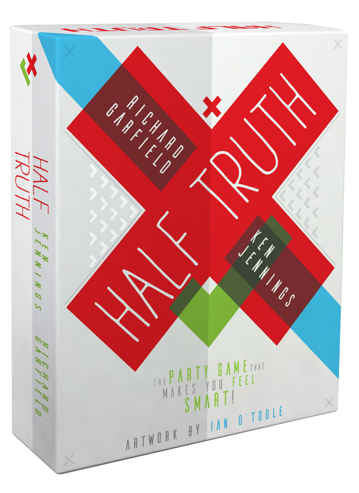 Half Truth - the box art for Half Truth, which shows a red crossroads on a white box.