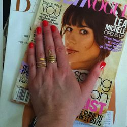 Stayed in and caught up on my February and March fashion mags while painting my nails. I actually usually do my own nails because I feel like changing them so often. I used a bright orange-red from a brand called <b>Julie</b> that I picked up in <b>Rite A