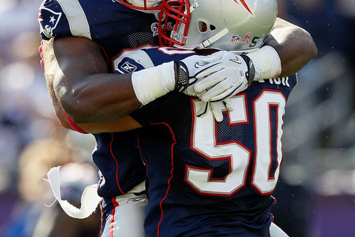Rob Ninkovich and Jermaine Cunningham against the Ravens in 2010.