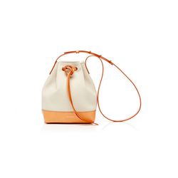 Mini Canvas Bucket Bag In Creme With Creme Interior, $410