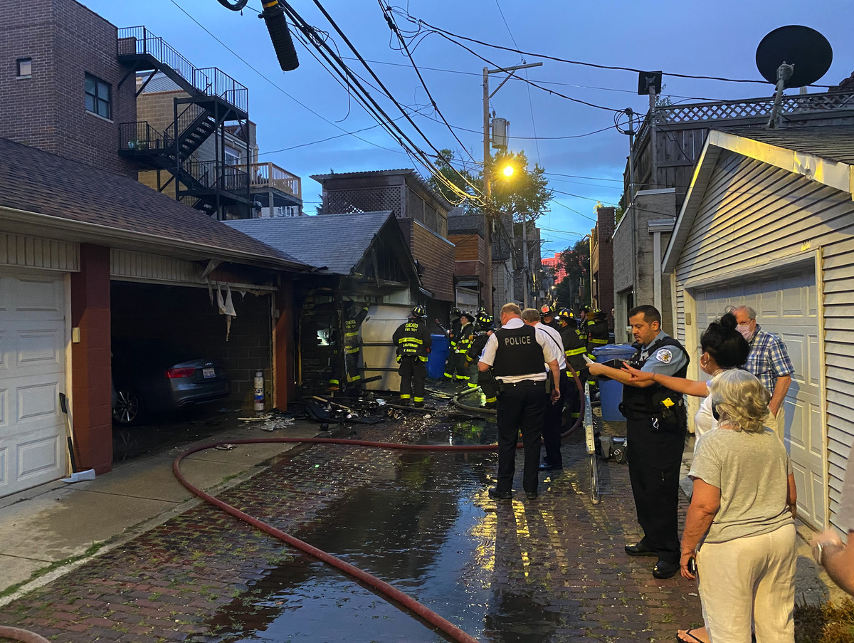 Police say an arsonist set a fire that damaged garages last July 30 in an alley in the 2600 block of North Orchard Street in Lincoln Park.