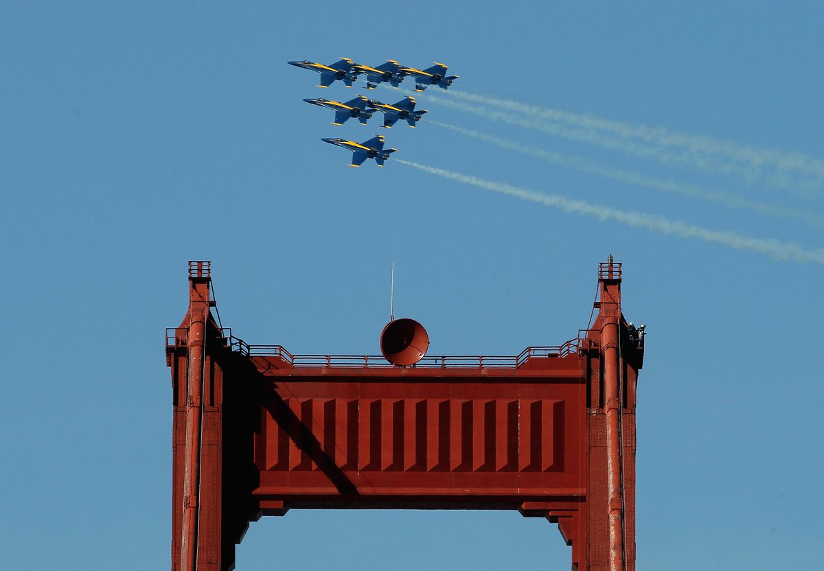 U.S. Navy Blue Angels Practice Ahead Of S.F. Fleet Week