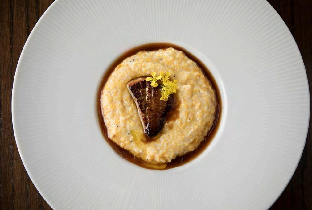 The foie and grits dish from the Grey
