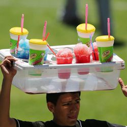 Concessions are sold during a PCL baseball game in Salt Lake City on Sunday, June 9, 2013.