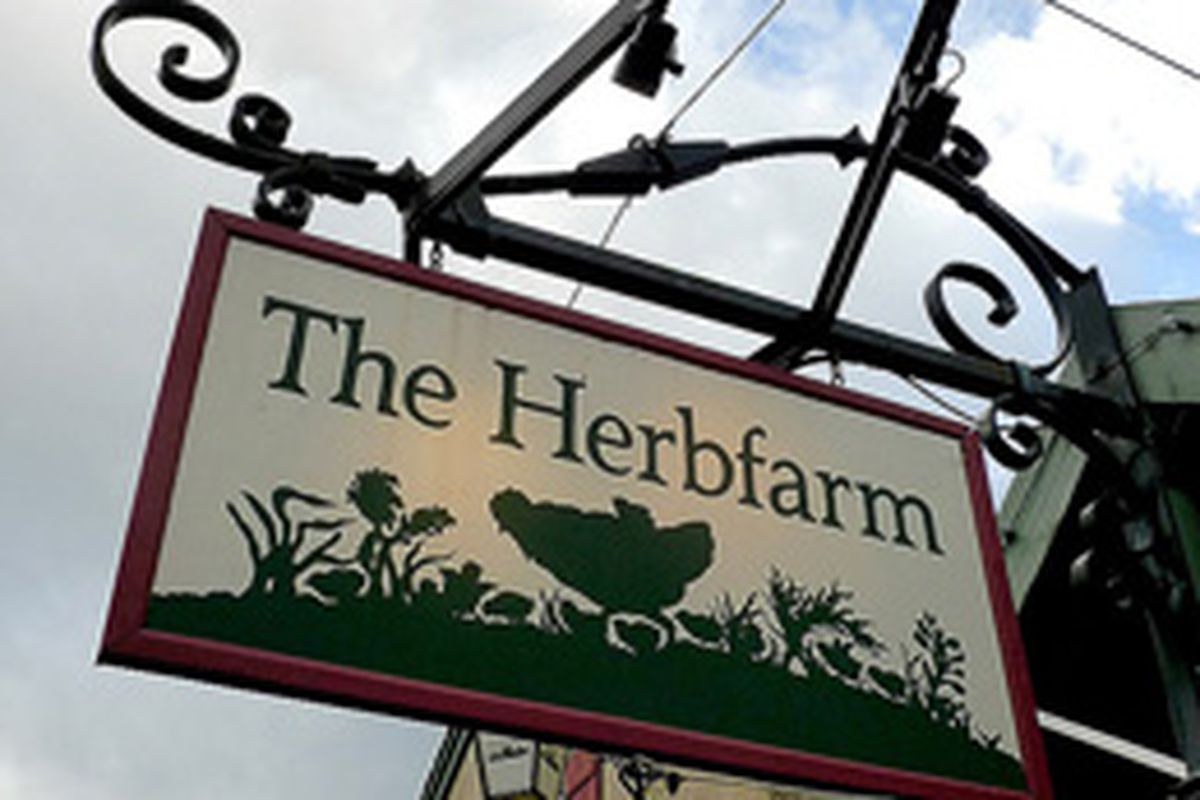 A sign outside The Herbfarm.