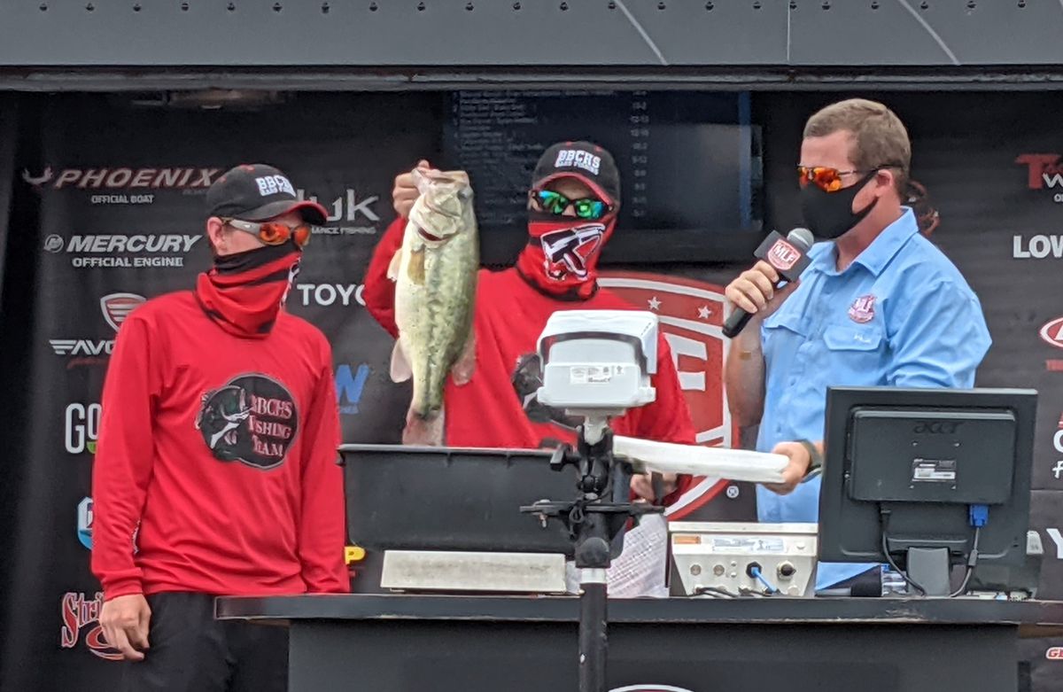 Gunner Kibort caught the big bass of the IHSA’s bass fishing state finals from Carlyle Lake to help lift Bradley-Bourbonnais to 12th. Credit: Dale Bowman