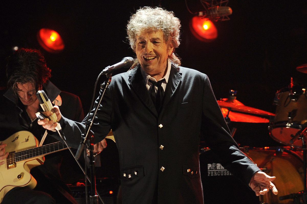 Musician Bob Dylan performs in Los Angeles on Jan. 12, 2012. 